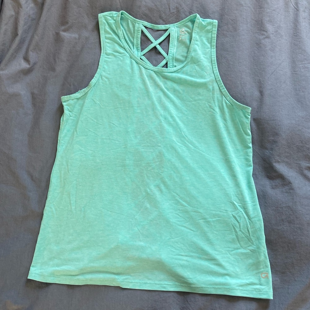 GAP Turquoise Athletic Tank with Back Cutout